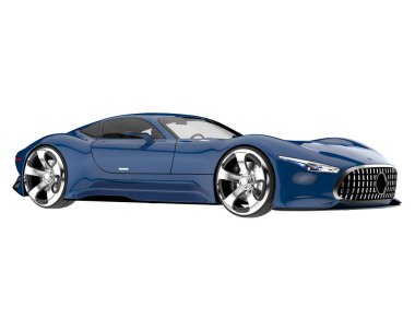 Sport car isolated on white background. 3d rendering - illustration