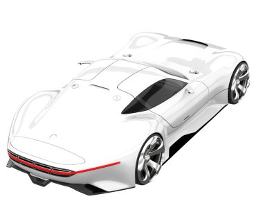 Sport car isolated on white background. 3d rendering - illustration