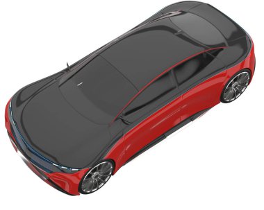 Sport car isolated on white background. 3d rendering - illustration