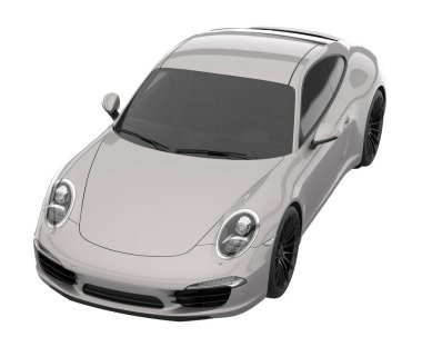 Sport car isolated on white background. 3d rendering - illustration