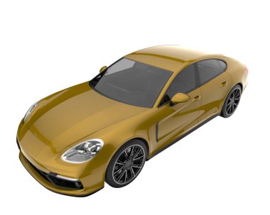 Sport car isolated on white background. 3d rendering - illustration