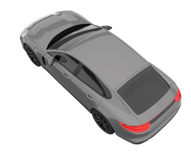 Sport car isolated on white background. 3d rendering - illustration