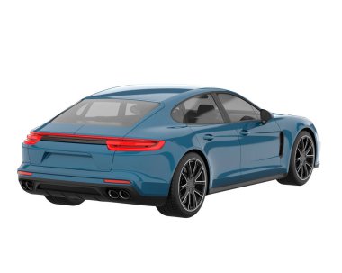 Sport car isolated on white background. 3d rendering - illustration