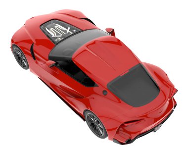 Sport car isolated on white background. 3d rendering - illustration