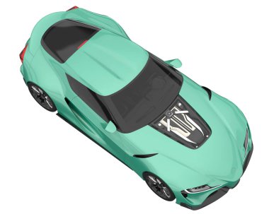 Sport car isolated on white background. 3d rendering - illustration