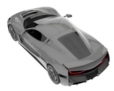 Sport car isolated on white background. 3d rendering - illustration