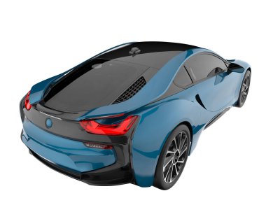 Sport car isolated on white background. 3d rendering - illustration