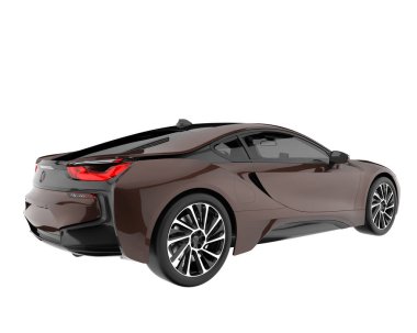 Sport car isolated on white background. 3d rendering - illustration