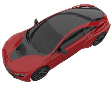 Sport car isolated on white background. 3d rendering - illustration
