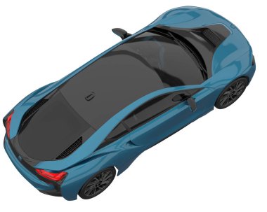 Sport car isolated on white background. 3d rendering - illustration