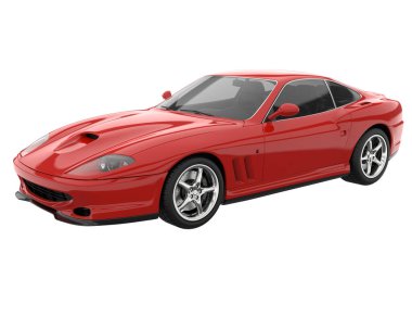 Sport car isolated on white background. 3d rendering - illustration