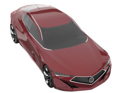 Sport car isolated on white background. 3d rendering - illustration