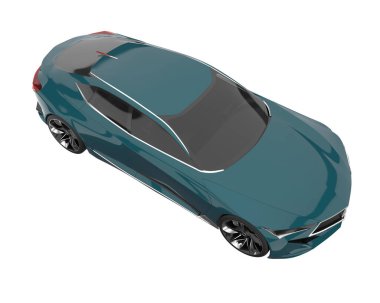 Sport car isolated on white background. 3d rendering - illustration