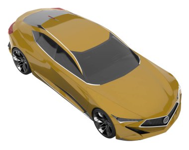 Sport car isolated on white background. 3d rendering - illustration