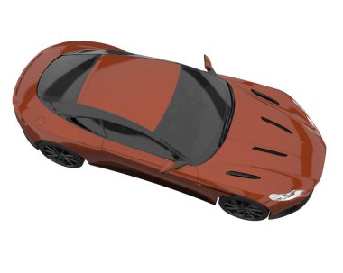 Sport car isolated on white background. 3d rendering - illustration