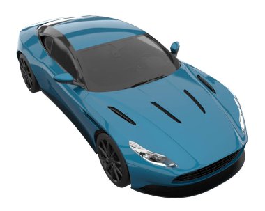 Sport car isolated on white background. 3d rendering - illustration