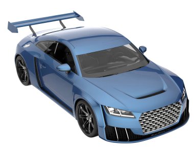 Sport car isolated on white background. 3d rendering - illustration