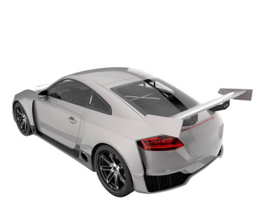 Sport car isolated on white background. 3d rendering - illustration