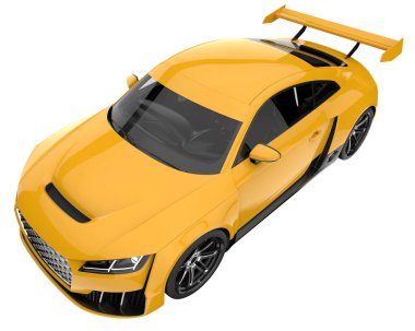 Sport car isolated on white background. 3d rendering - illustration