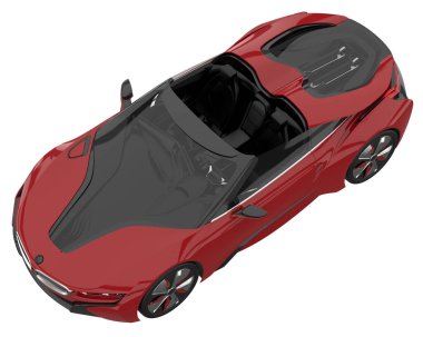 Sport car isolated on white background. 3d rendering - illustration