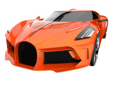 Sport car isolated on white background. 3d rendering - illustration