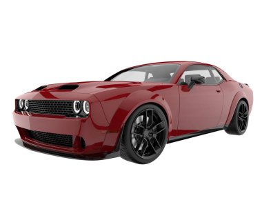 Sport car isolated on white background. 3d rendering - illustration