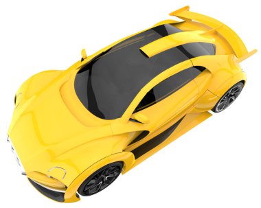 Sport car isolated on white background. 3d rendering - illustration
