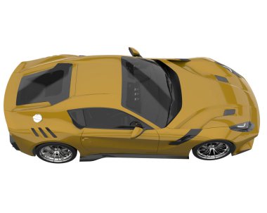 Sport car isolated on white background. 3d rendering - illustration