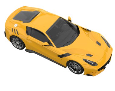 Sport car isolated on white background. 3d rendering - illustration