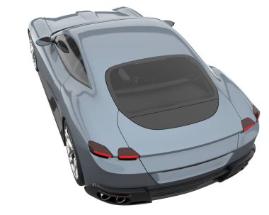 Sport car isolated on white background. 3d rendering - illustration