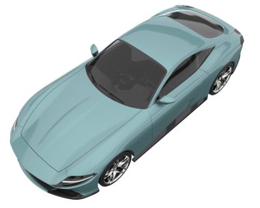 Sport car isolated on white background. 3d rendering - illustration