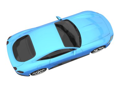 Sport car isolated on white background. 3d rendering - illustration