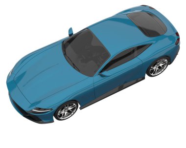 Sport car isolated on white background. 3d rendering - illustration
