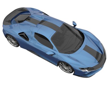 Sport car isolated on white background. 3d rendering - illustration