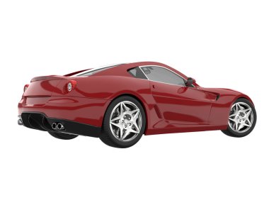 Sport car isolated on white background. 3d rendering - illustration