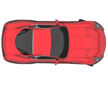 Sport car isolated on white background. 3d rendering - illustration