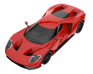 Sport car isolated on white background. 3d rendering - illustration