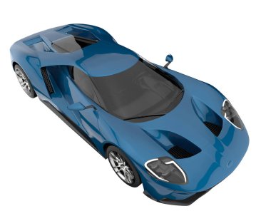 Sport car isolated on white background. 3d rendering - illustration