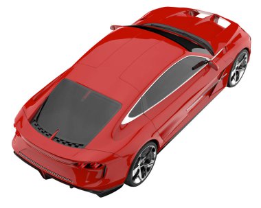 Sport car isolated on white background. 3d rendering - illustration