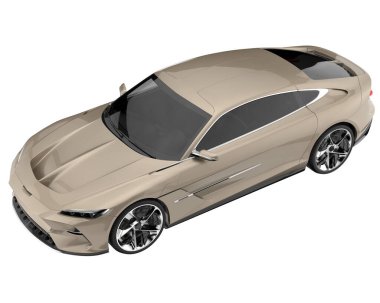 Sport car isolated on white background. 3d rendering - illustration