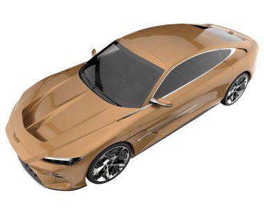 Sport car isolated on white background. 3d rendering - illustration
