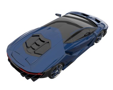 Sport car isolated on white background. 3d rendering - illustration