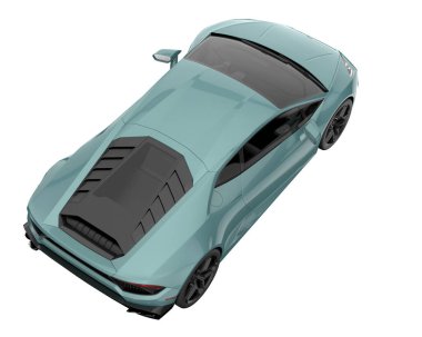 Sport car isolated on white background. 3d rendering - illustration