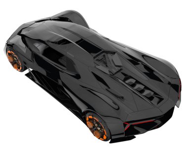 Sport car isolated on white background. 3d rendering - illustration