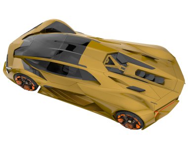 Sport car isolated on white background. 3d rendering - illustration