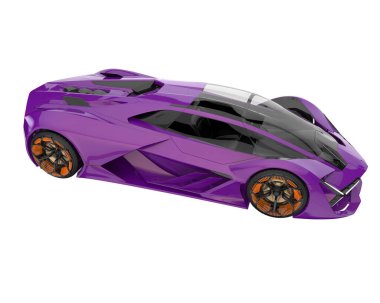 Sport car isolated on white background. 3d rendering - illustration