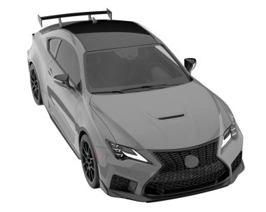 Sport car isolated on white background. 3d rendering - illustration