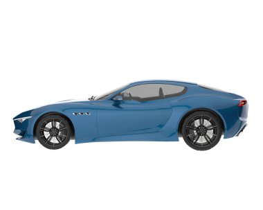 Sport car isolated on white background. 3d rendering - illustration