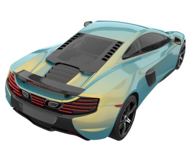 Sport car isolated on white background. 3d rendering - illustration