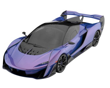 Sport car isolated on white background. 3d rendering - illustration